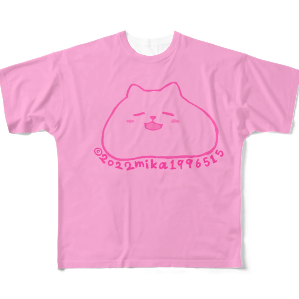 みかのモチモチにゃんこ フルグラフィックTシャツ