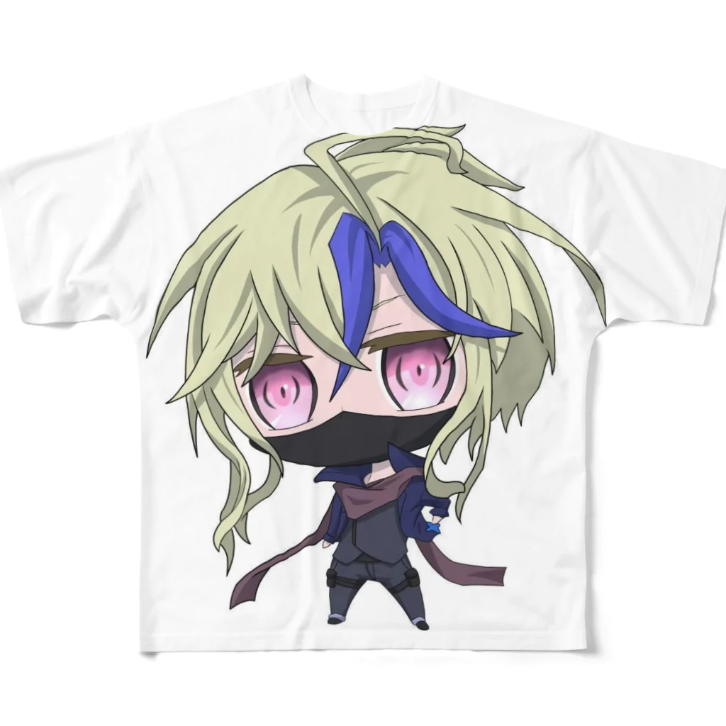 WIND-OF-SILVERのミニキャラ夜叉君 All-Over Print T-Shirt