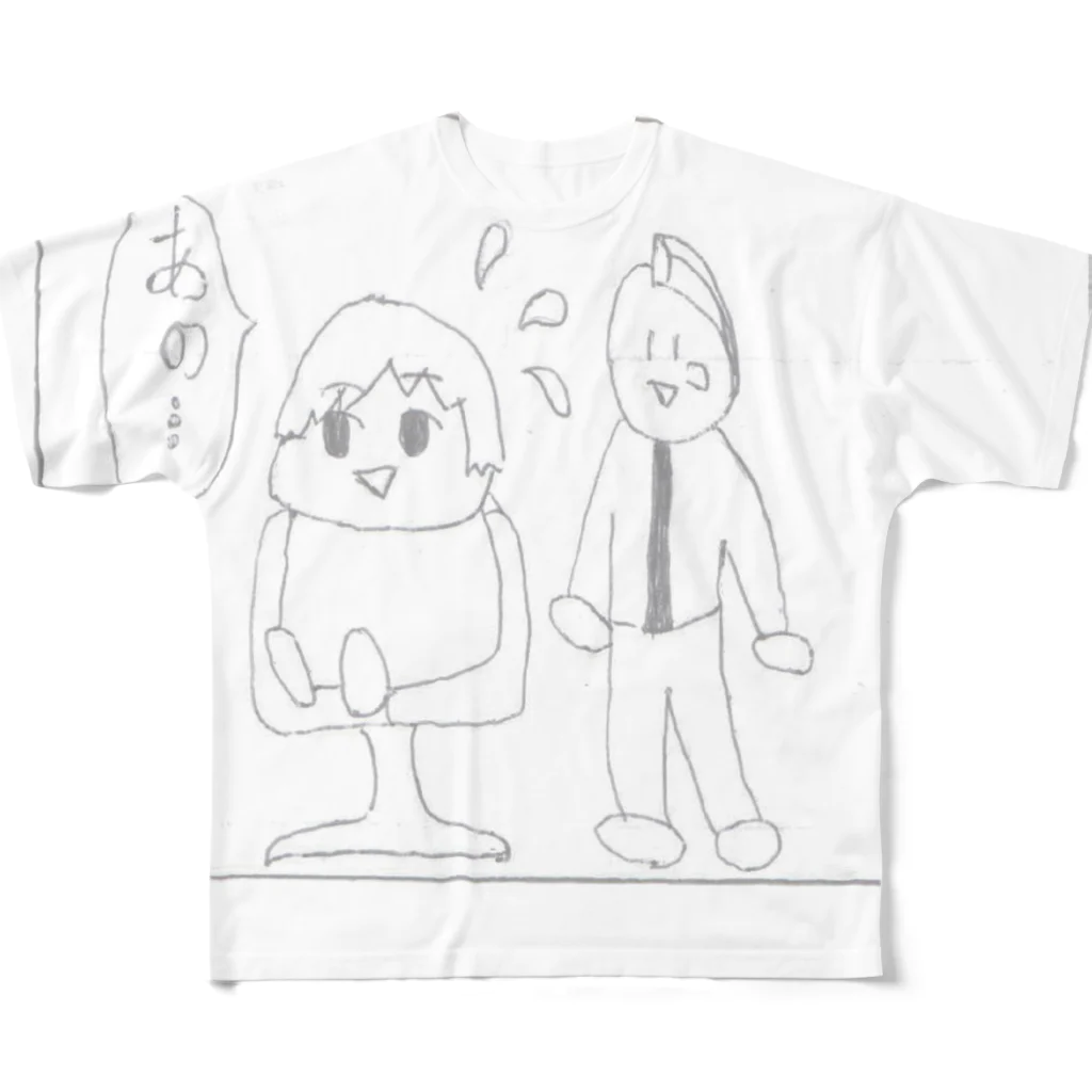 やろいちさんのお店の4コマ漫画「美容院」2コマ目 All-Over Print T-Shirt