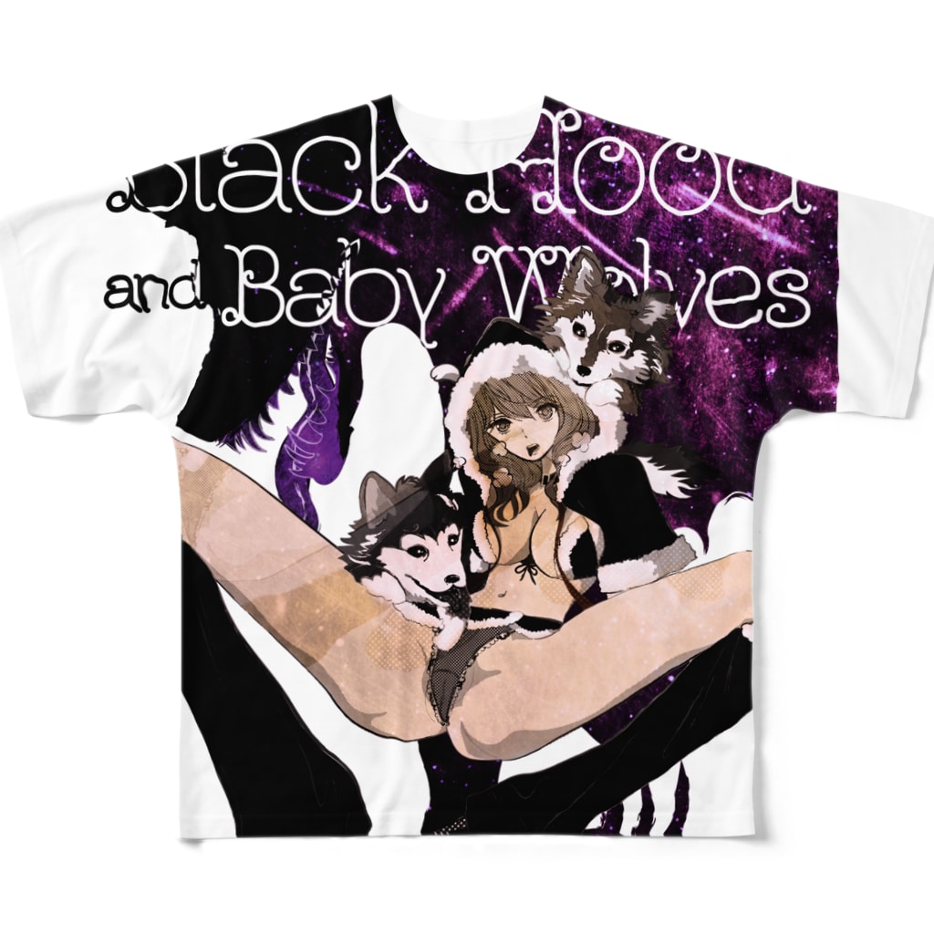 loveclonesのベビーウルフと黒ずきんちゃん All-Over Print T-Shirt