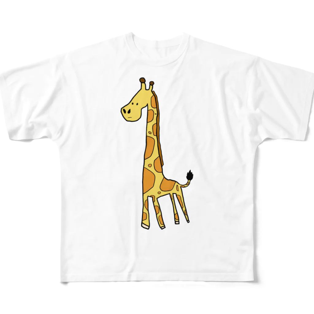 InuInu2002のブアイソウなキリン All-Over Print T-Shirt