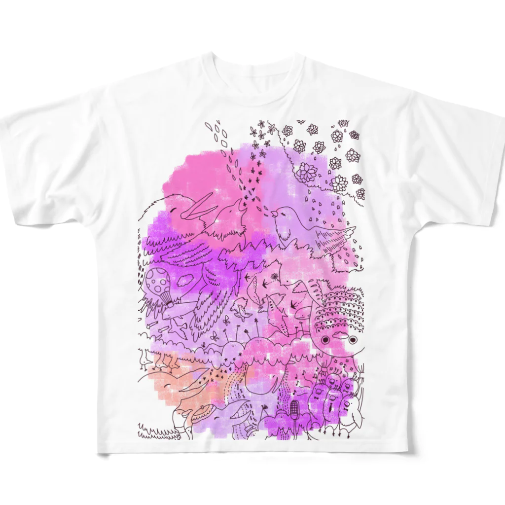 telesco.の鳥の楽園 All-Over Print T-Shirt