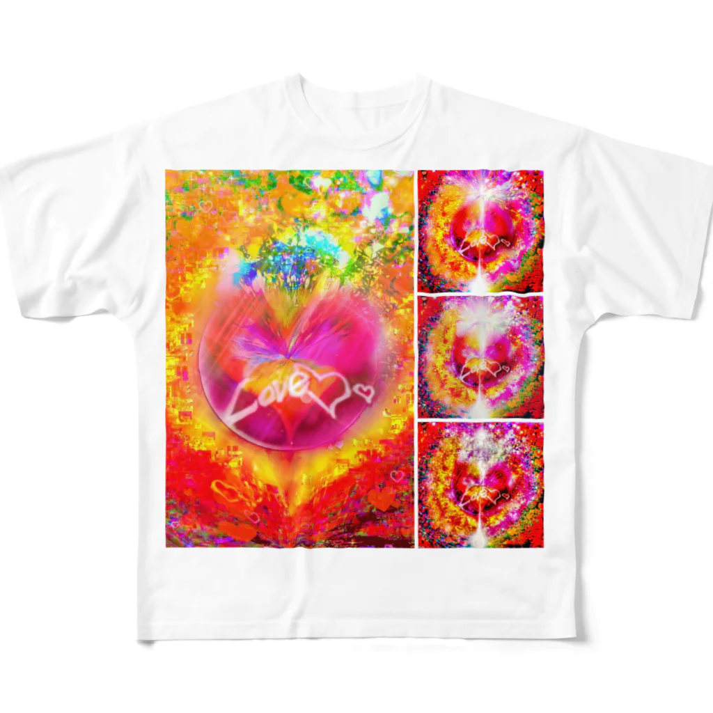 紫園+sion+(麗舞+reybu+)のエンジェル👼ハート💖 All-Over Print T-Shirt