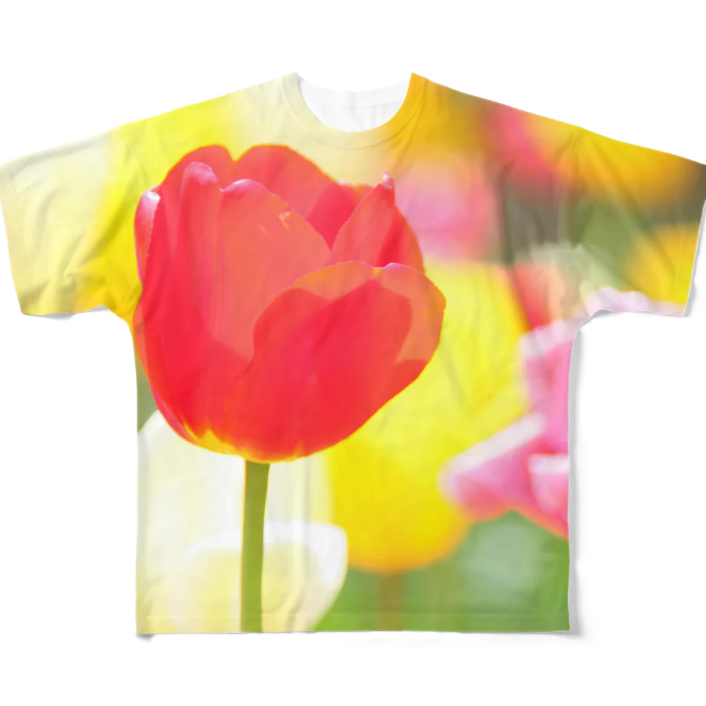 HAPPY TULIPのHAPPY TULIP RED All-Over Print T-Shirt