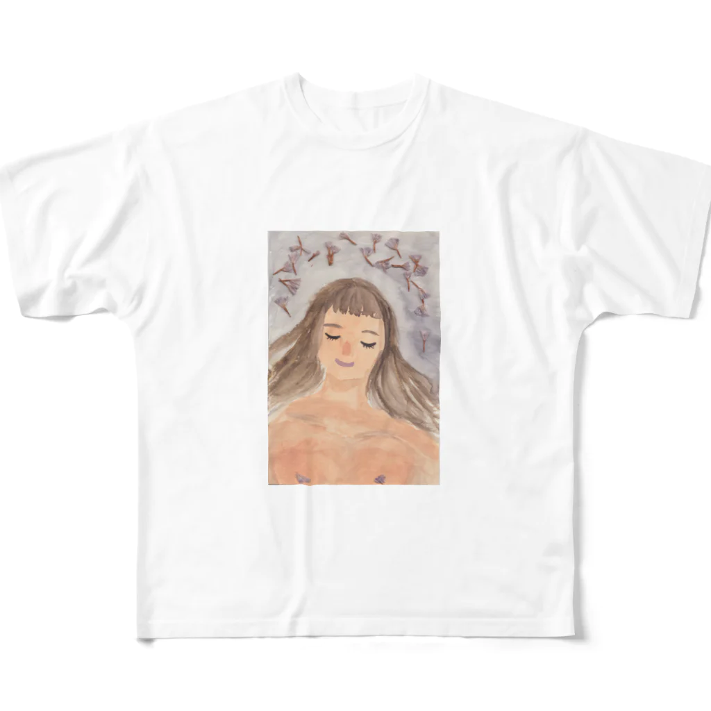 Chiyon 水彩とお花のアートのラベンダーの花言葉 All-Over Print T-Shirt