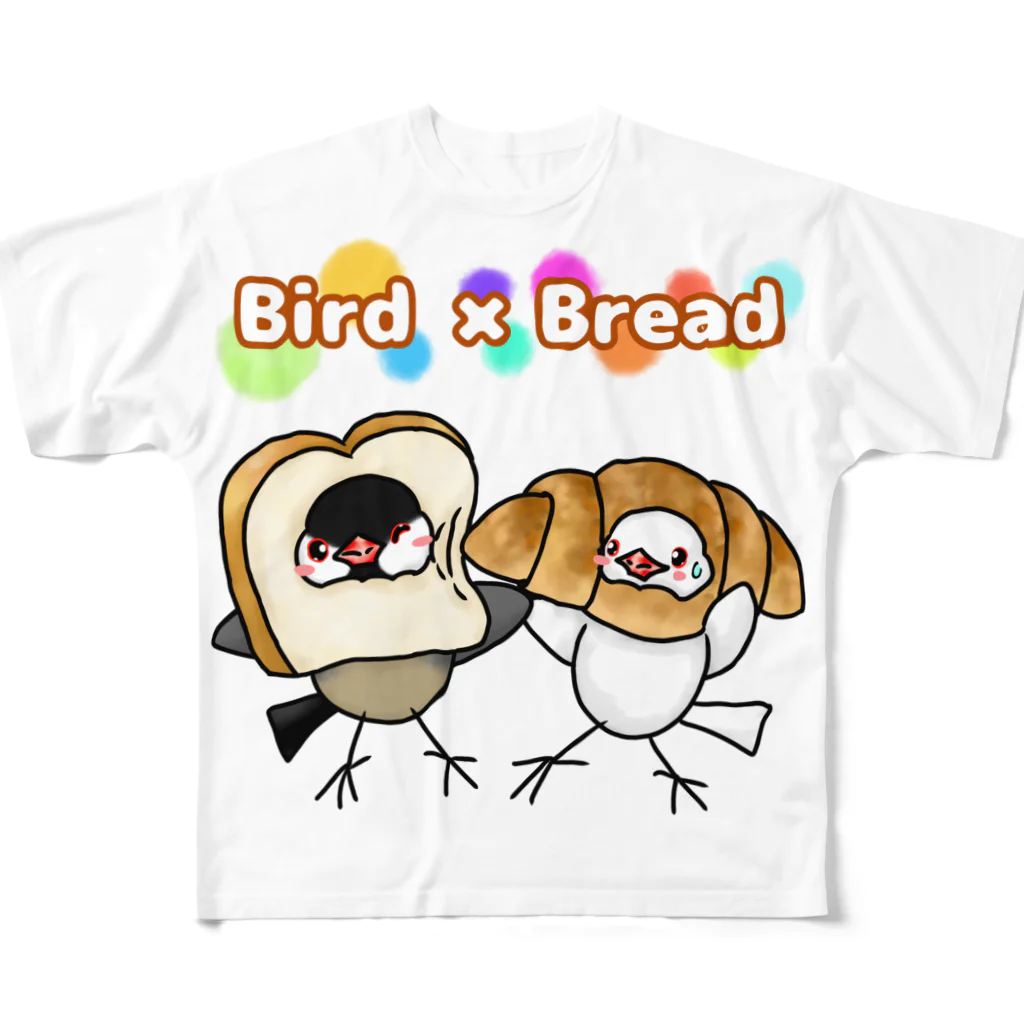 Lily bird（リリーバード）のパンの着ぐるみ文鳥ず All-Over Print T-Shirt