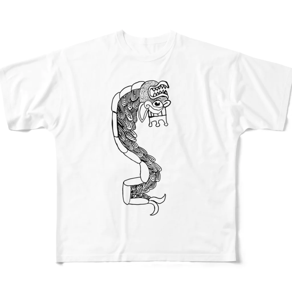 junsen　純仙　じゅんせんのJUNSEN（純仙）古代　 Un dragón　下り All-Over Print T-Shirt