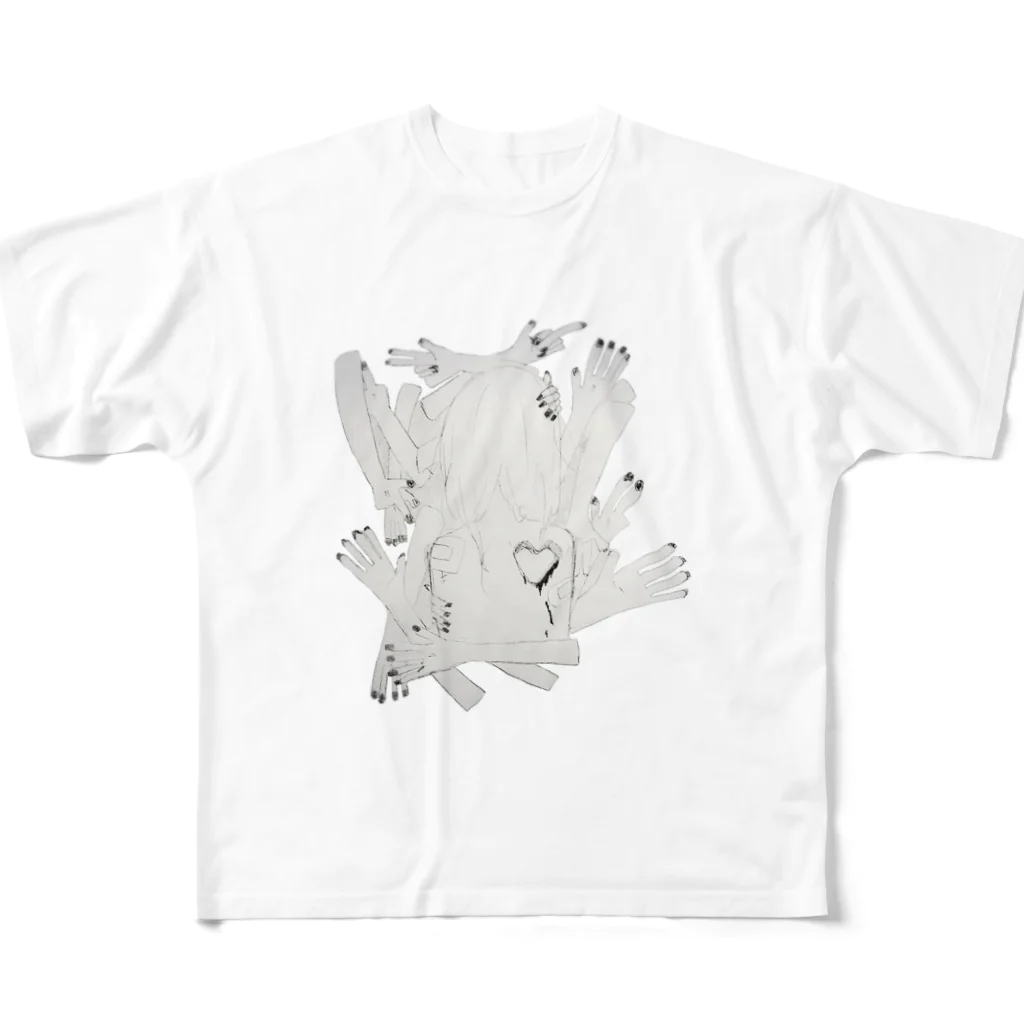 メンヘラ子ちゃんサブカル天使の罪悪感少女 All-Over Print T-Shirt