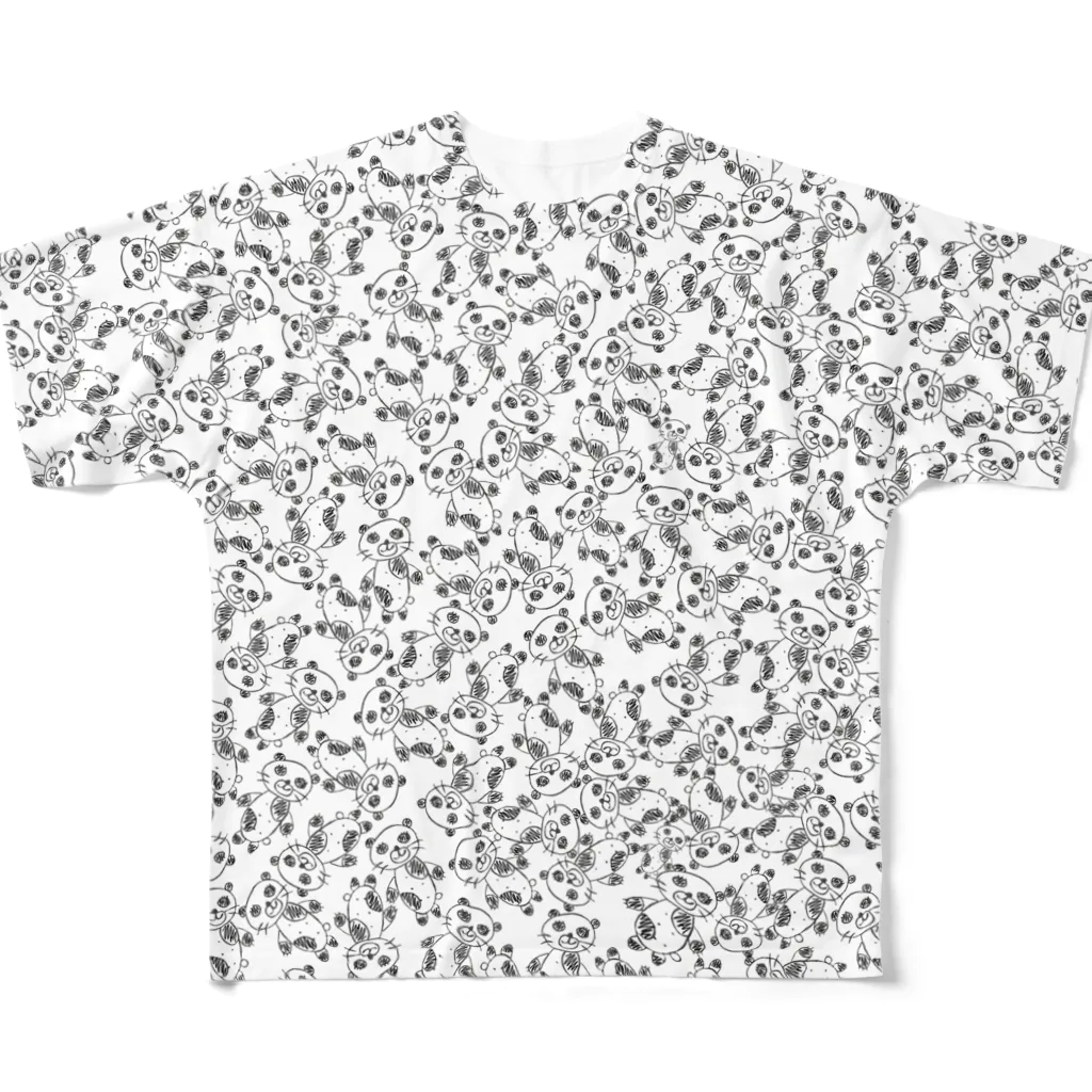 Mimosaのパパの描いたパンダ（総柄） All-Over Print T-Shirt