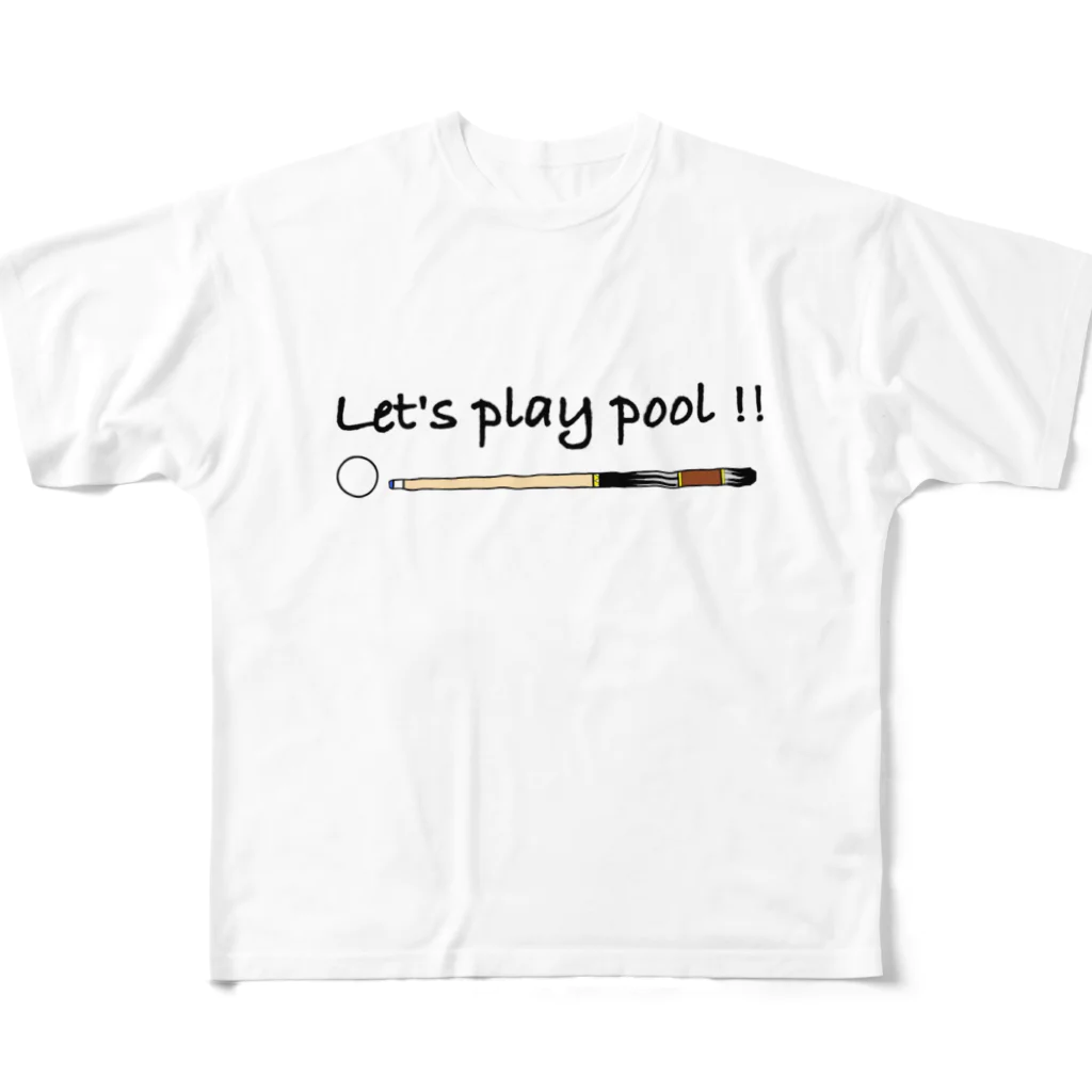 LOCO.AYAのALOHA Billiards ビリヤード デザイン フルグラフィックTシャツ