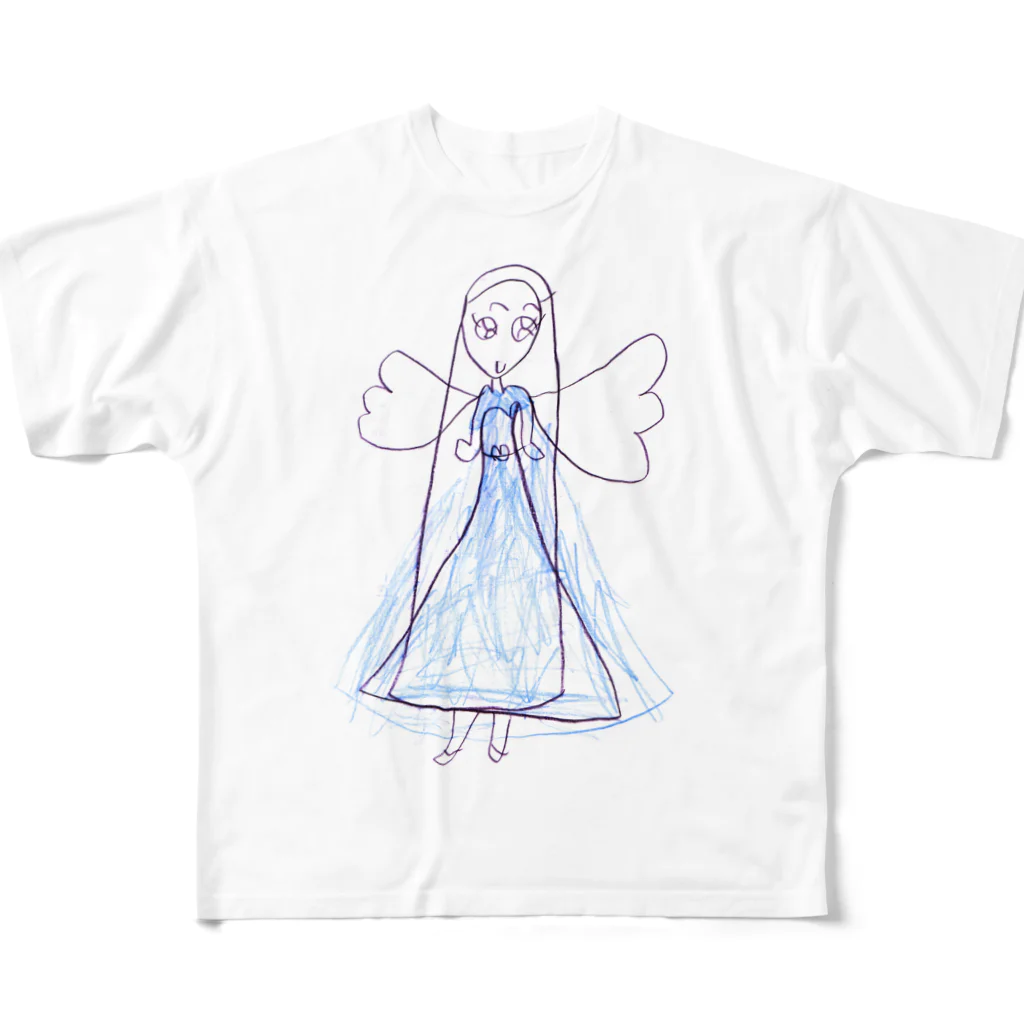 きっずしょっぷのドレスを着た天使 フルグラフィックTシャツ