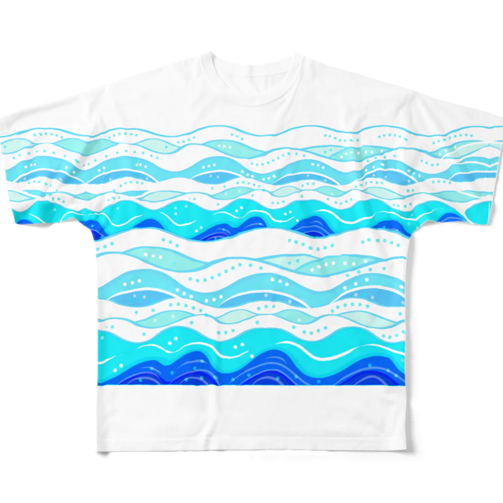 ✨🌈✨ユラクラカン🇯🇵 ✨🌈✨のSUMMER -wave- 2022 -Sea-  All-Over Print T-Shirt