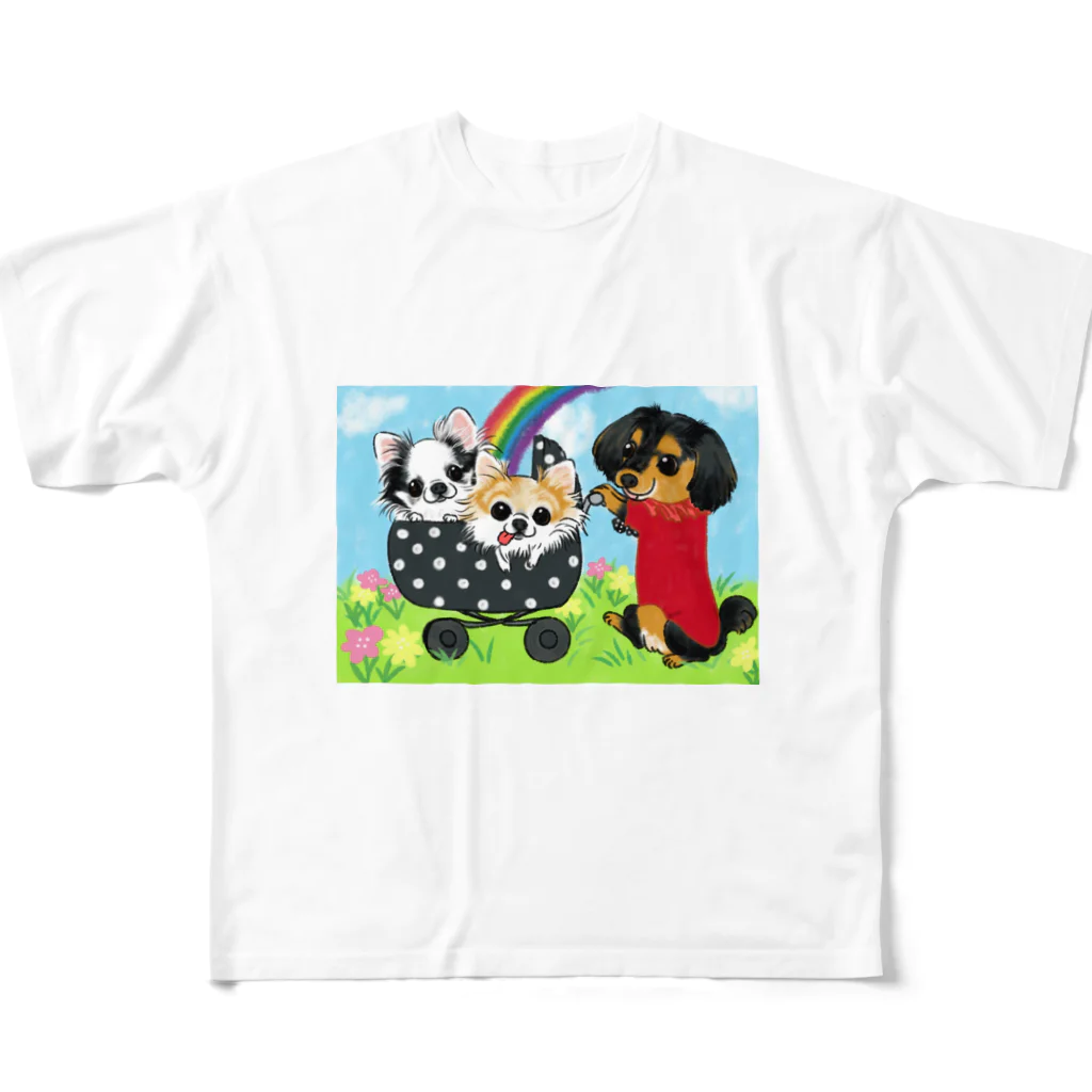 4696necoのラブリーわんこ All-Over Print T-Shirt