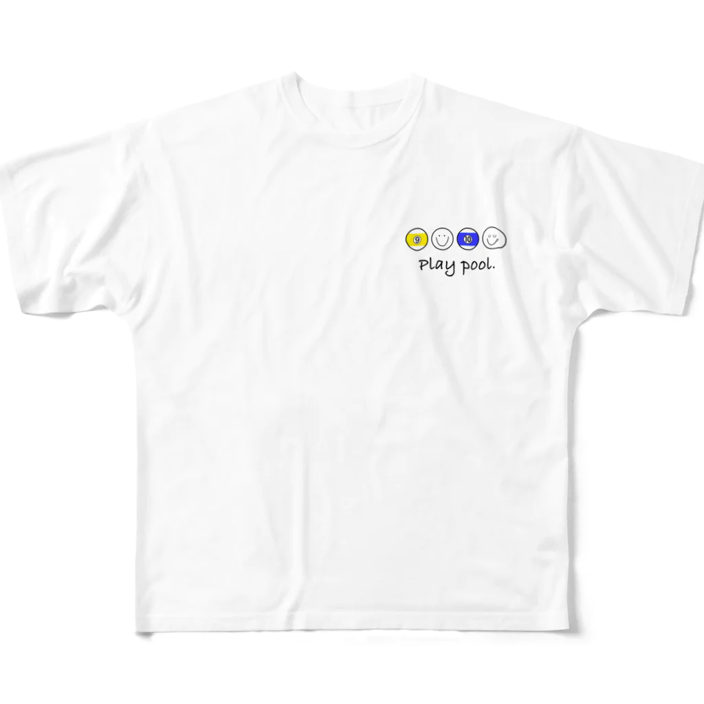 LOCO.AYAのこれ、スクラッチしない？ビリヤードデザイン。 フルグラフィックTシャツ