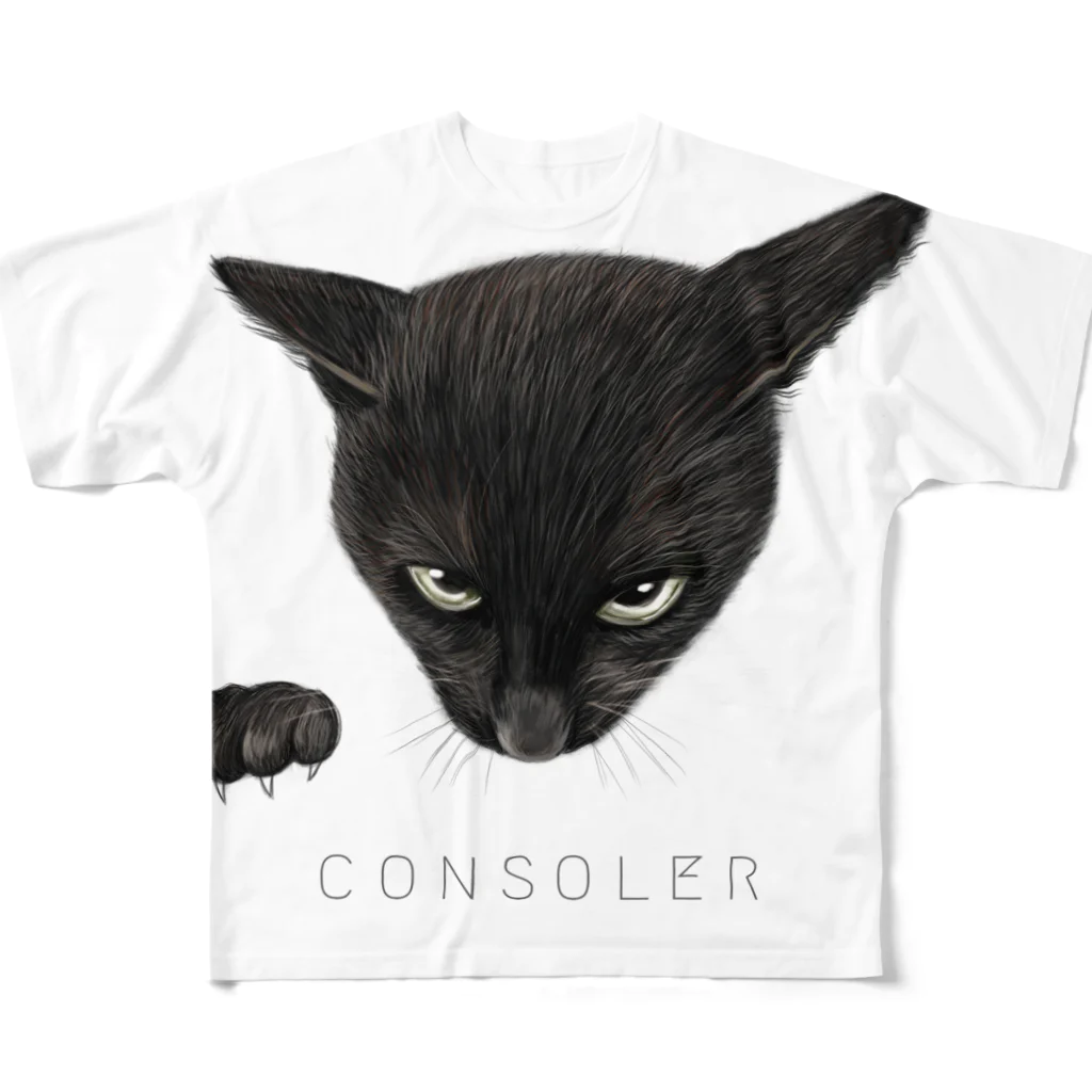 CONSOLER(コンソレ)のCONSOLER 猫 004 フルグラフィックTシャツ