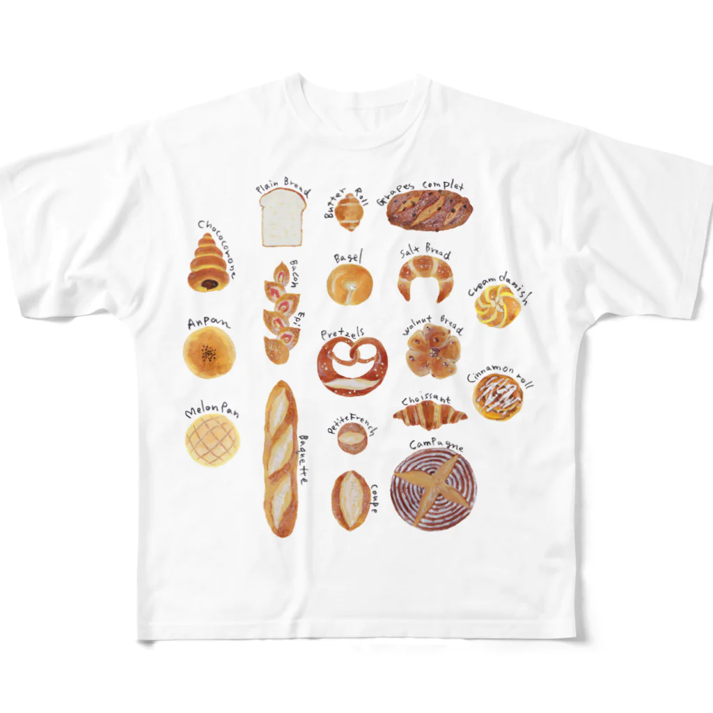 fig-treeのBAKERY フルグラフィックTシャツ