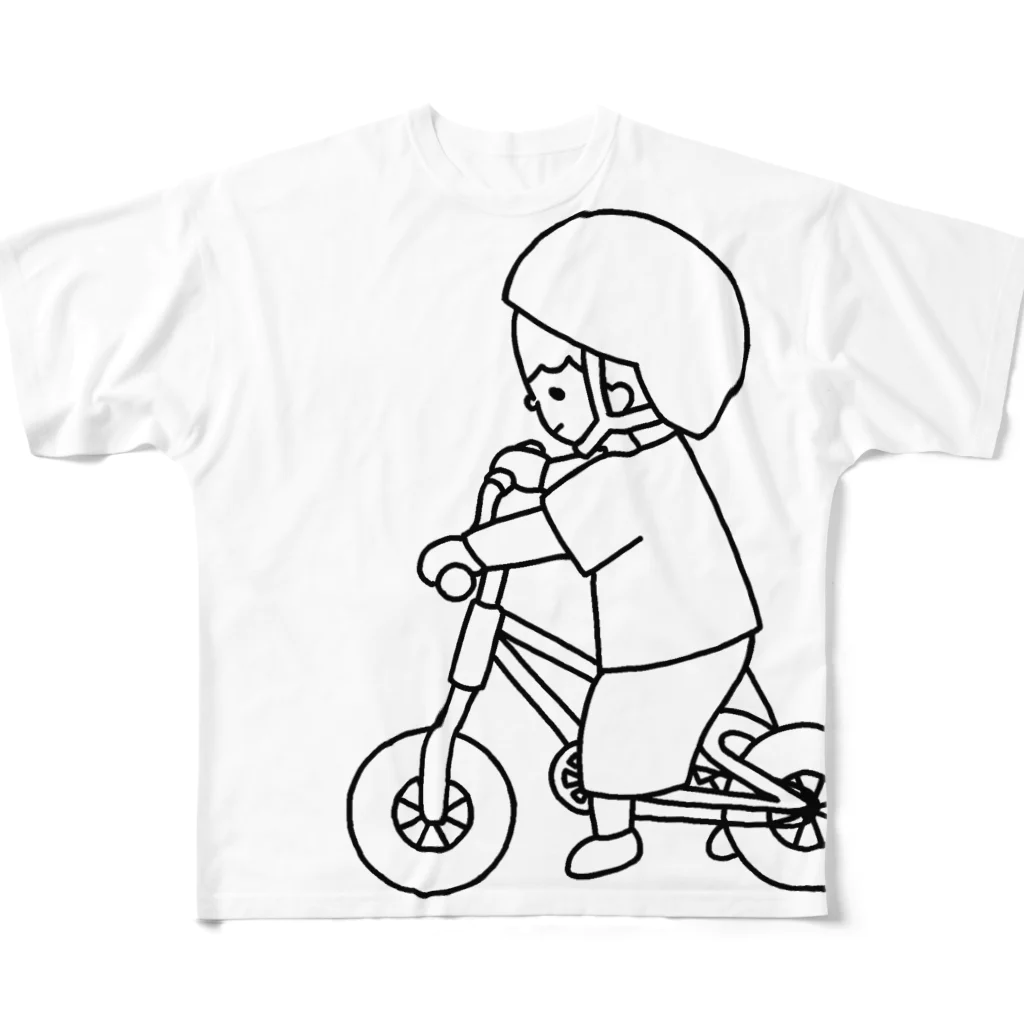 しいな　ゆうこのキックバイク練習中 フルグラフィックTシャツ