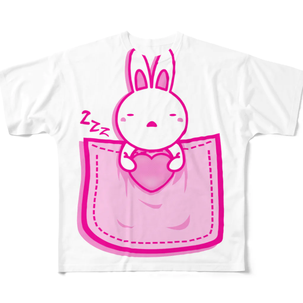 AURA_HYSTERICAのRabbit_in_the_Pocket フルグラフィックTシャツ