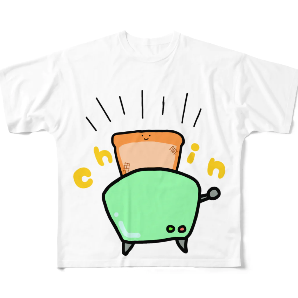 なでしこ@デザインのポップアップトースター フルグラフィックTシャツ