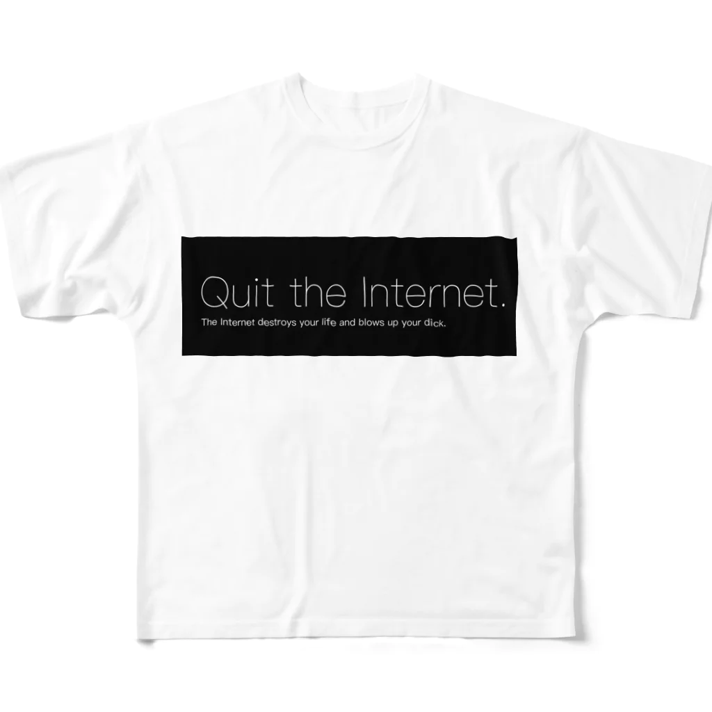 Komuni since1926のインターネットやめろ英語Tシャツ フルグラフィックTシャツ