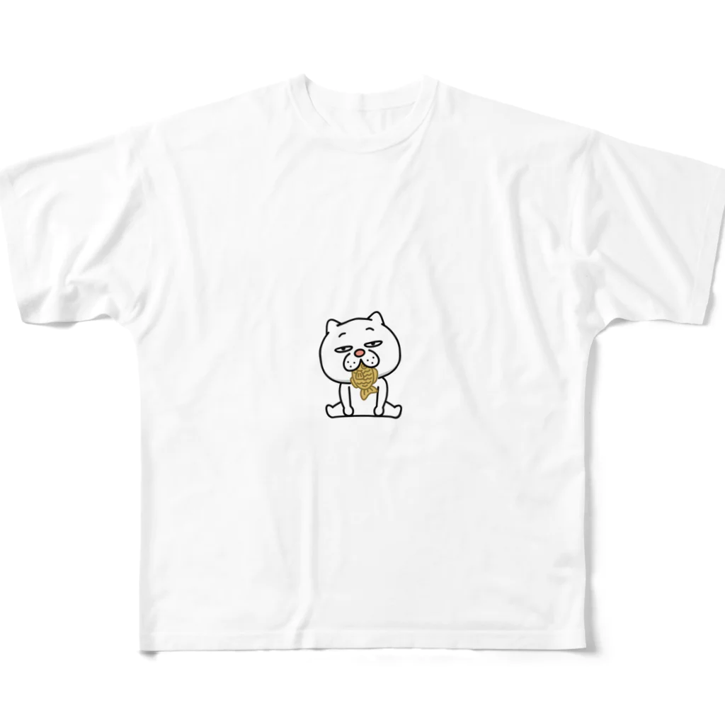 セイコウ スタンプのウザ～～い猫　タイ焼き フルグラフィックTシャツ