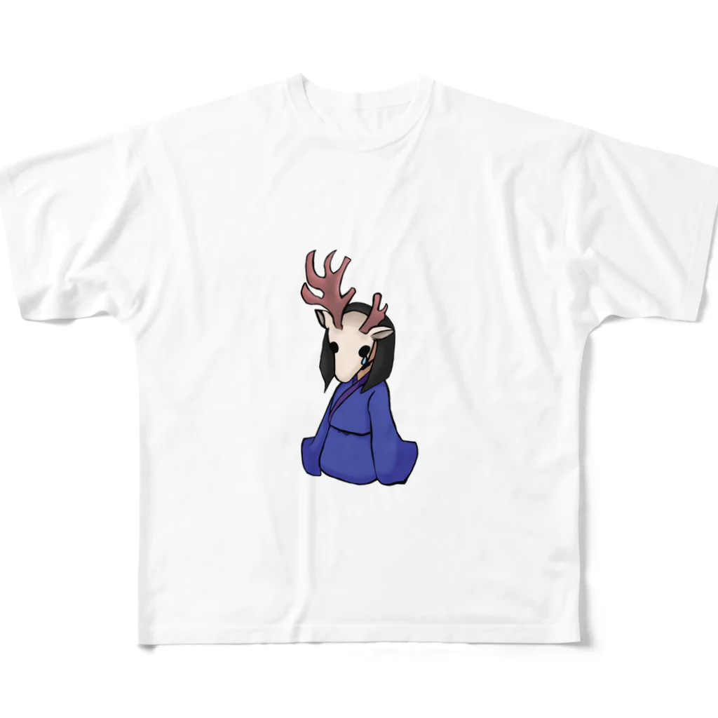 coinsの鹿の仮面 フルグラフィックTシャツ