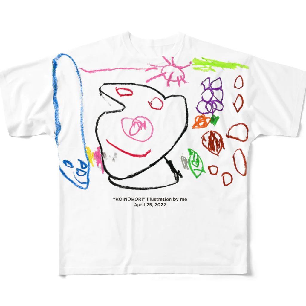 えくぼの鯉のぼり3 フルグラフィックTシャツ