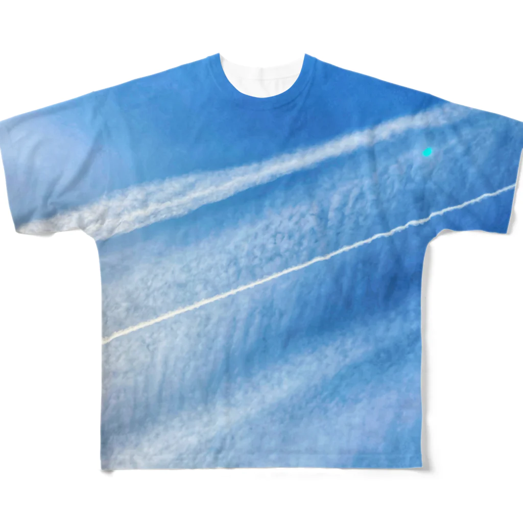 ArtWillの飛行機雲 フルグラフィックTシャツ
