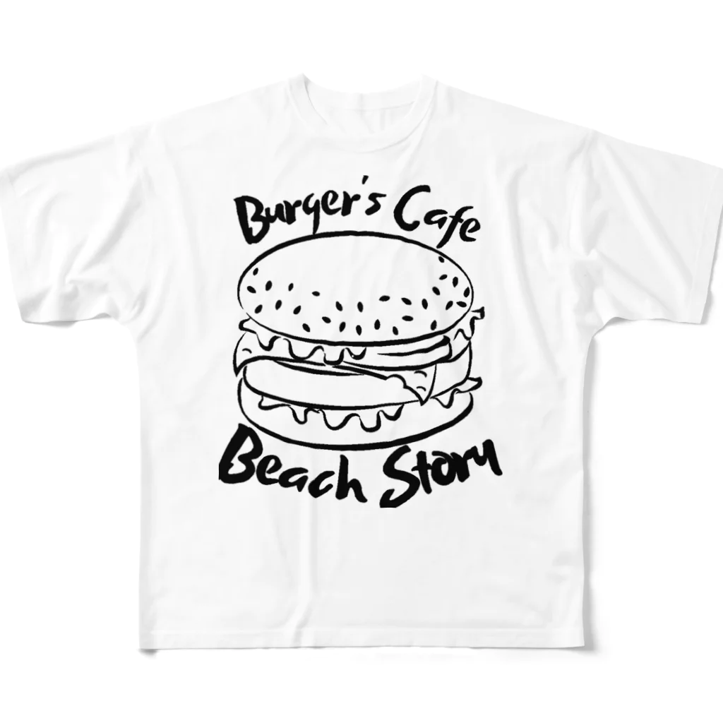 バーガーズカフェビーチストーリーのビーチストーリー　 All-Over Print T-Shirt