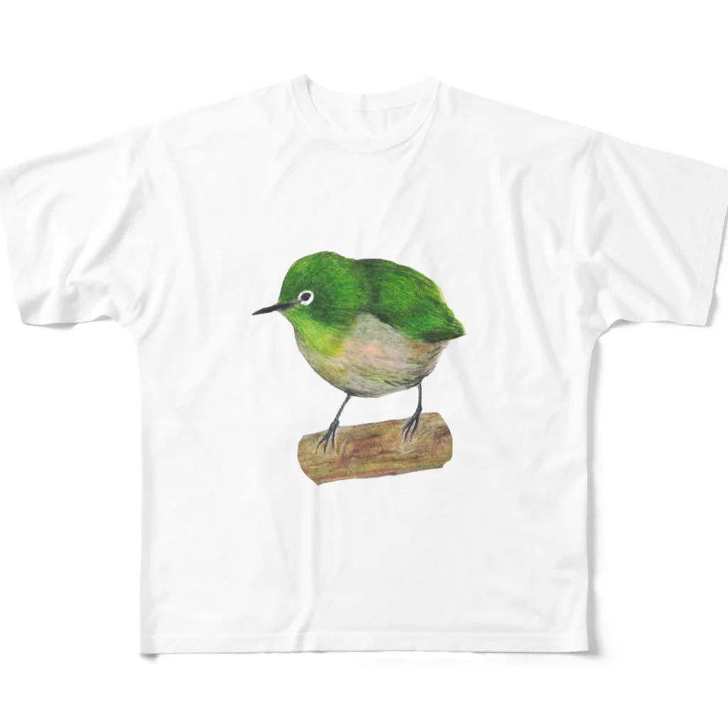 森図鑑の[森図鑑] メジロ All-Over Print T-Shirt