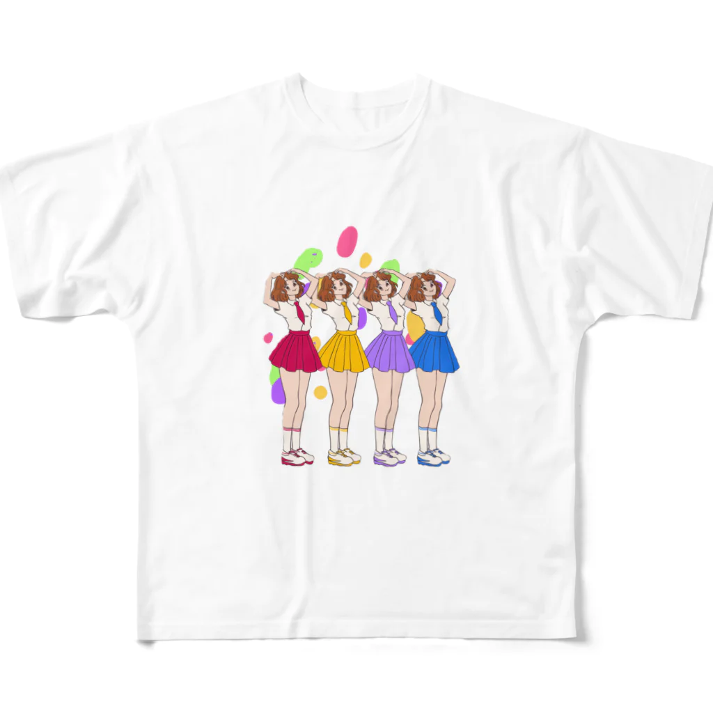 Hau’oli〜ハウオリ〜の可愛い4つ子 All-Over Print T-Shirt