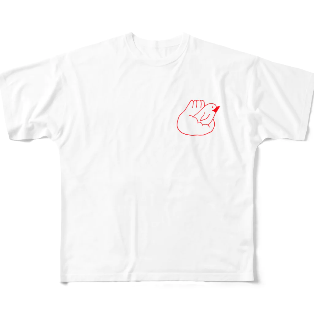 nohara SHOPの肉まんから突き出るペンギン All-Over Print T-Shirt