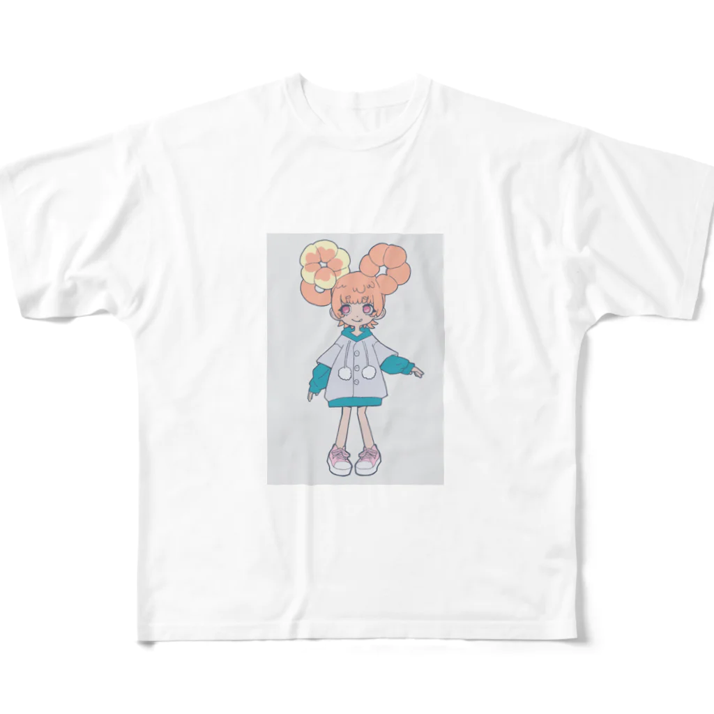 くまねこのハッピーちゃん All-Over Print T-Shirt