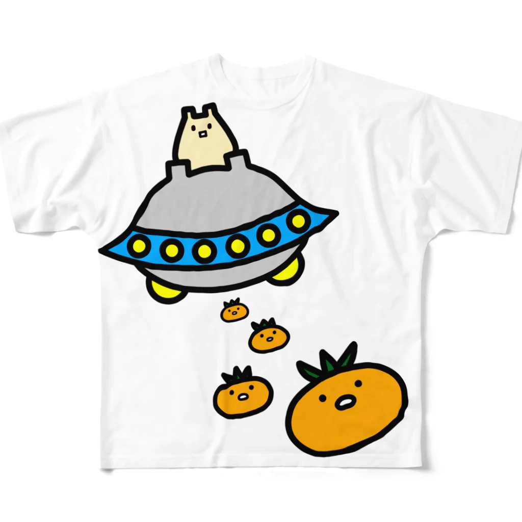 2Dうさぎの2Dうさぎ　みかん フルグラフィックTシャツ