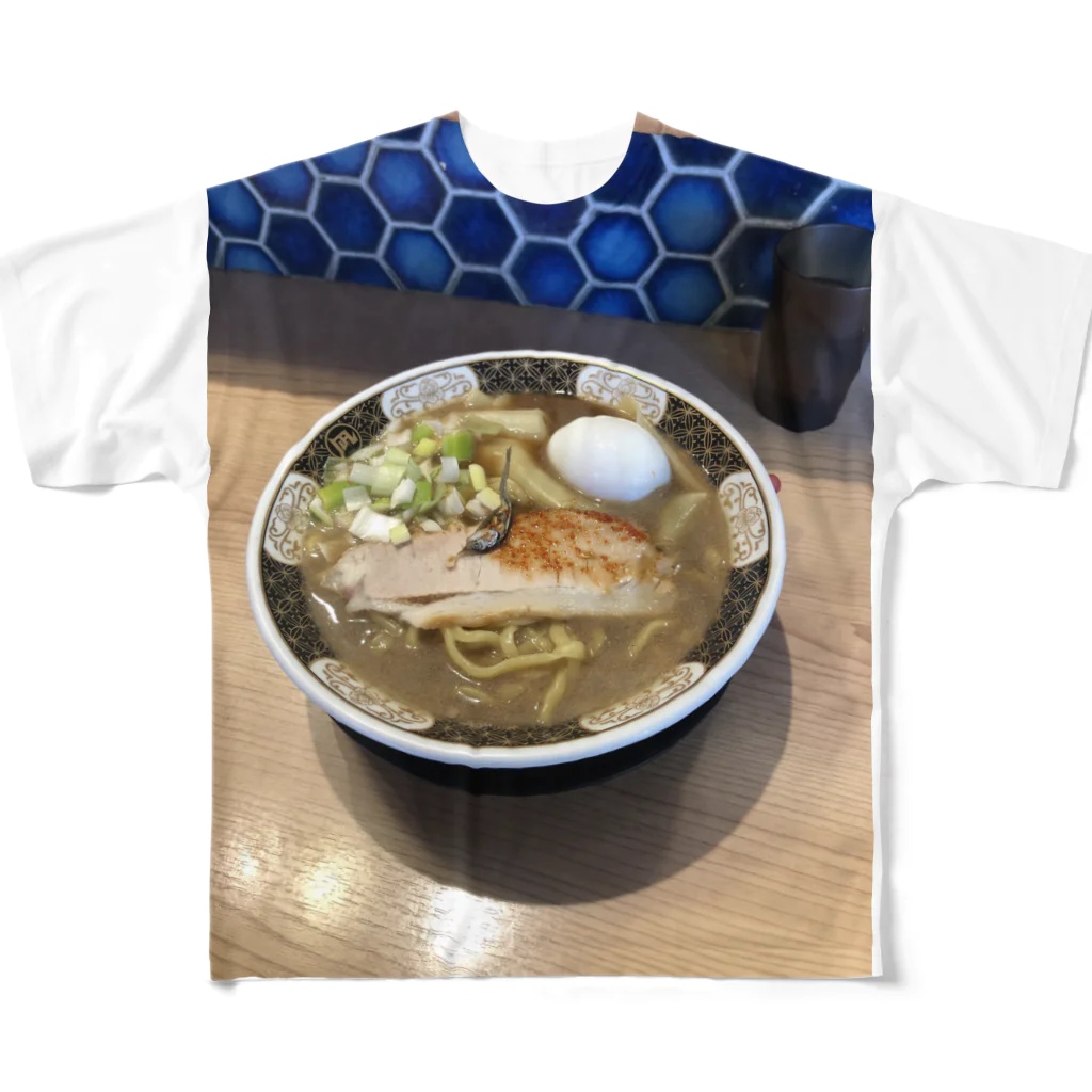 実食ラーメンのTシャツ屋さんの桜木町にあるラーメン屋さんのTシャツ フルグラフィックTシャツ