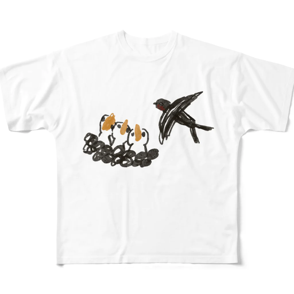 tamaccoの燕の親子 All-Over Print T-Shirt