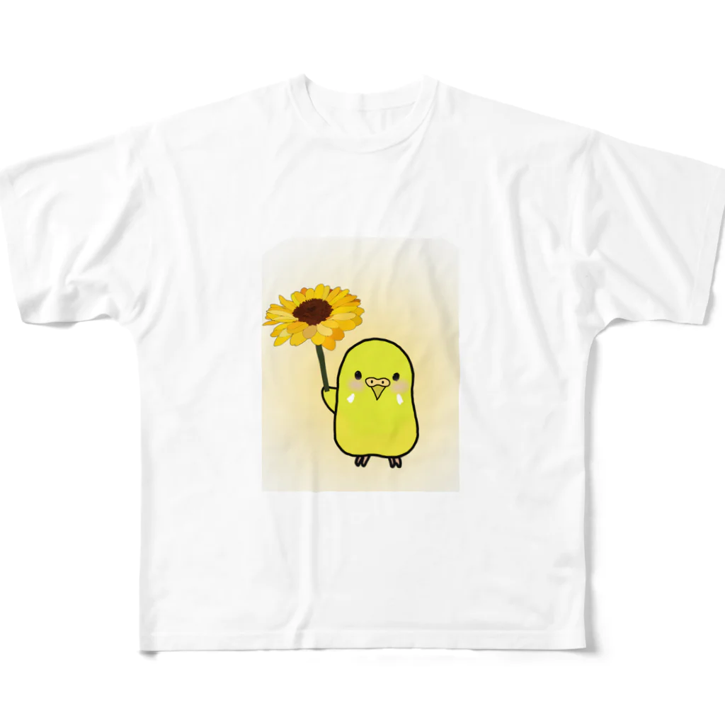 kotoriのセキセイインコ黄　ひよちゃんグッズ フルグラフィックTシャツ