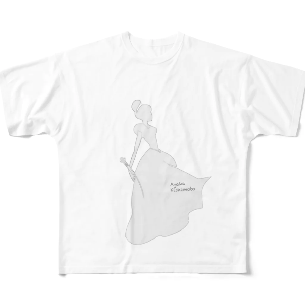 fmotaru-ayakakishimotoの岸本彩夏の歌姫グッズ フルグラフィックTシャツ
