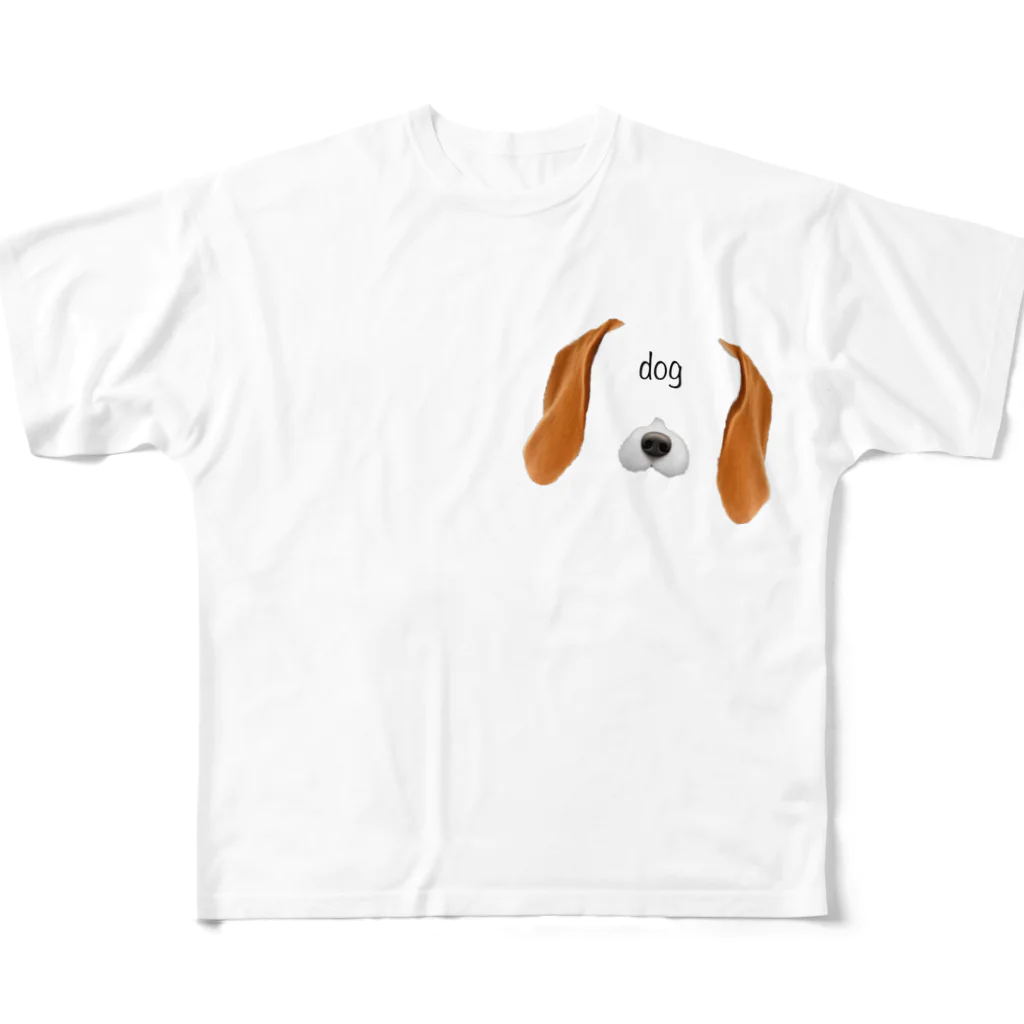 love_decの透過犬 フルグラフィックTシャツ