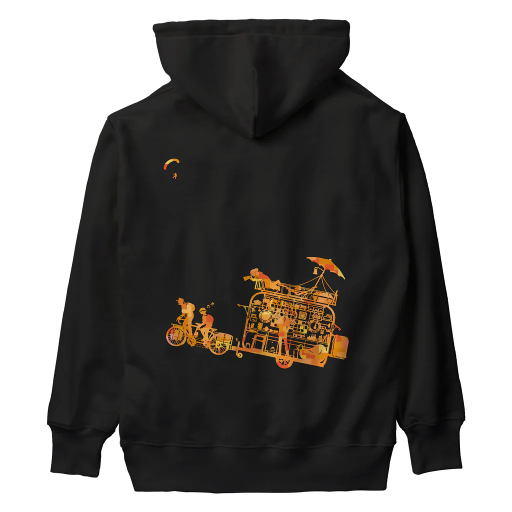 cuuyabowのチャリ・デ・キャンプ　オレンジモザイク Heavyweight Hoodie