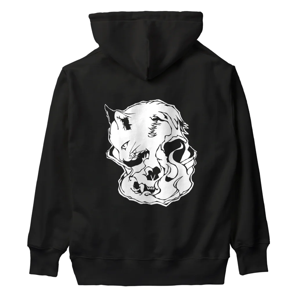 grau und mattのCats And Skulls White ヘビーウェイトパーカー