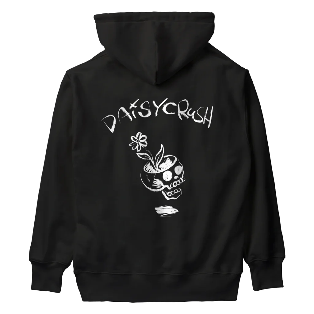 daisy crushのflower scull Heavyweight Hoodie