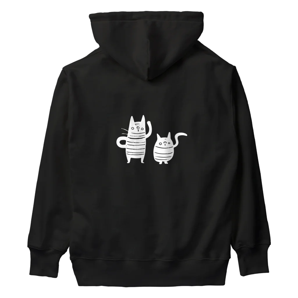 にゃーものお店のくろねこずホワイト Heavyweight Hoodie