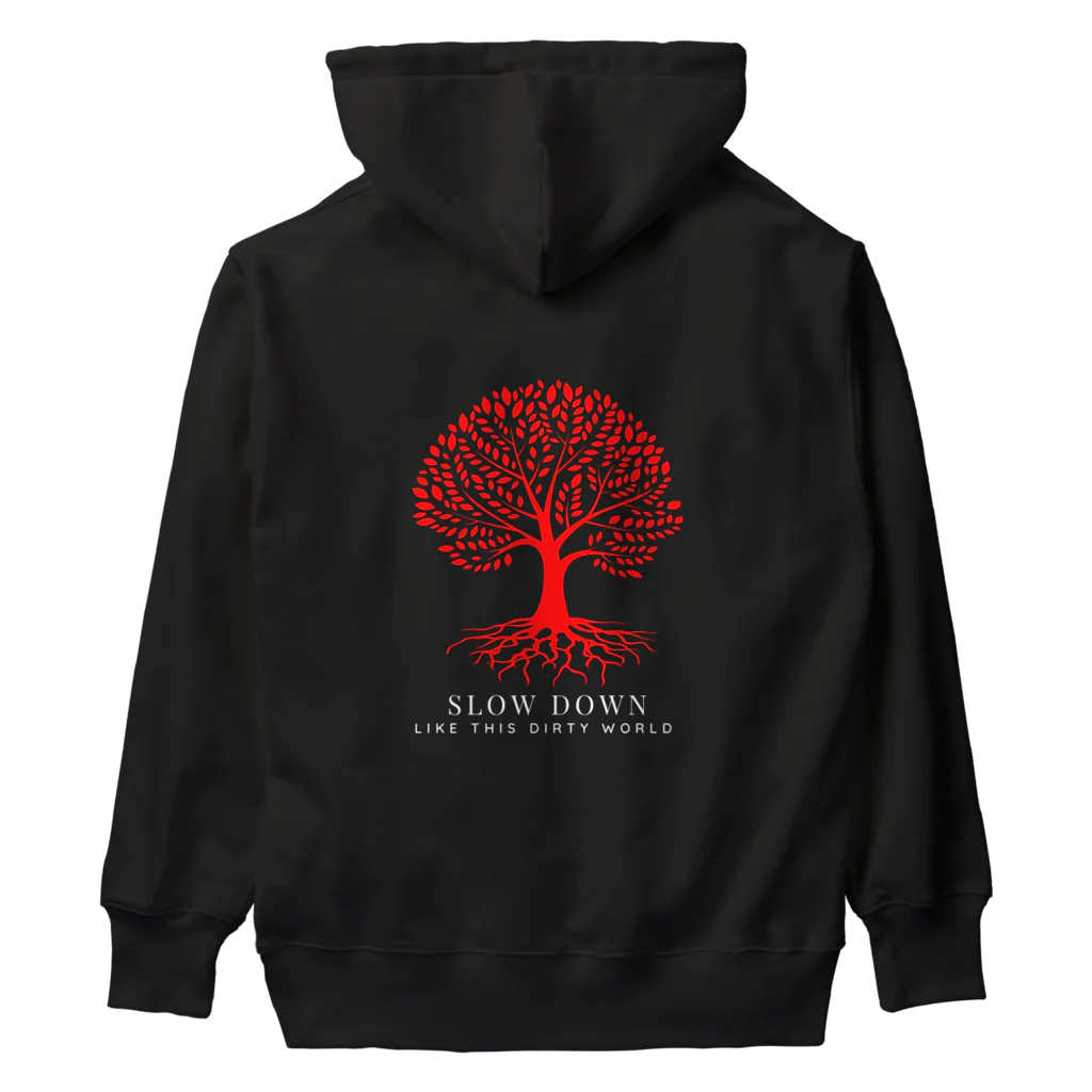 SLOW DoWN333のSLOWDoWN red tree wear  Heavyweight Hoodie