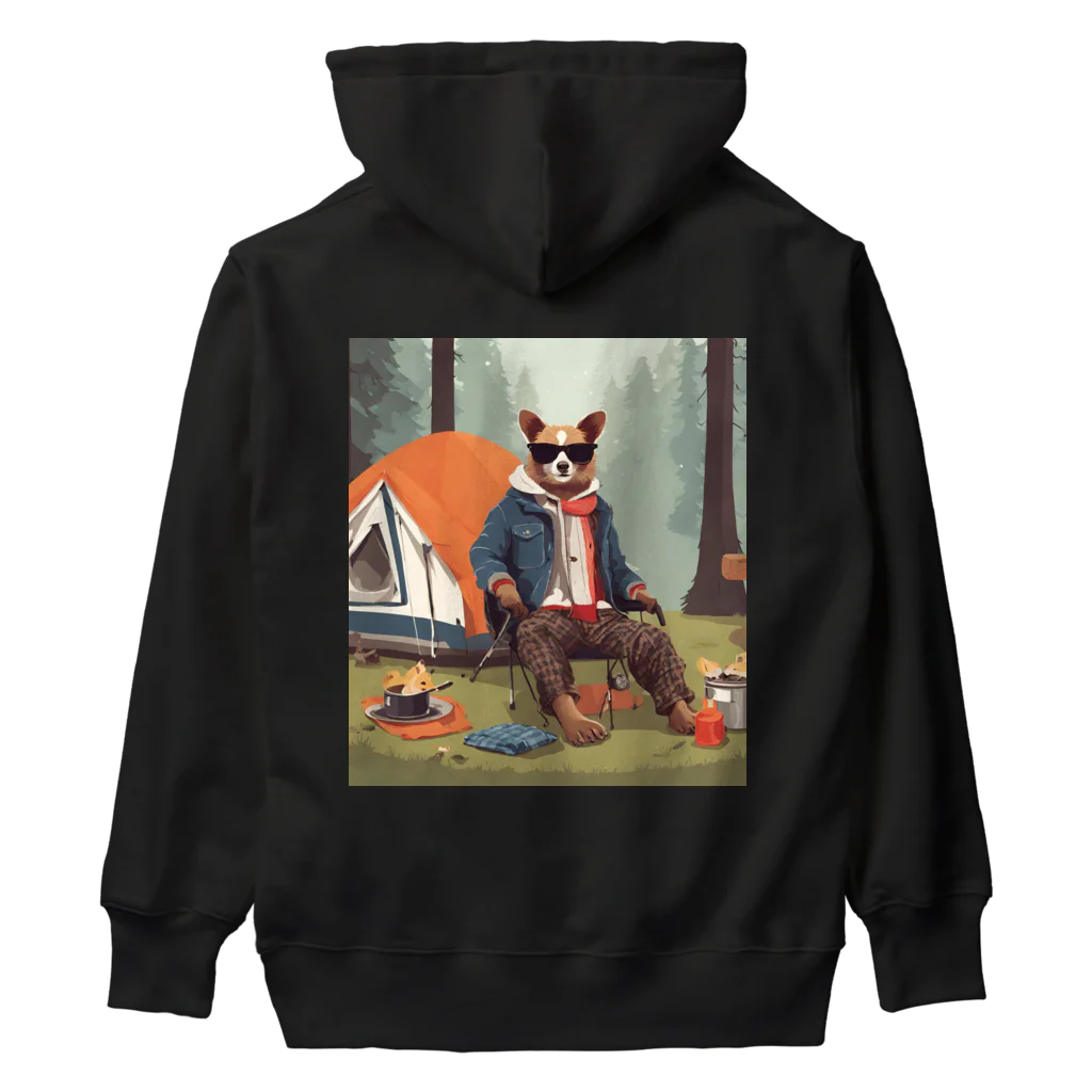 kowarororoのベテランキャンパー犬 Heavyweight Hoodie