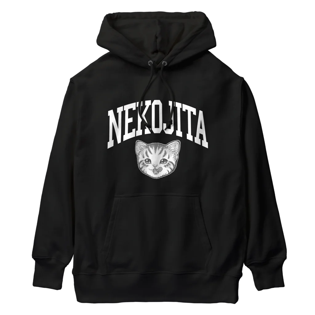 nya-mew（ニャーミュー）の猫舌カミングアウト_ホワイト Heavyweight Hoodie