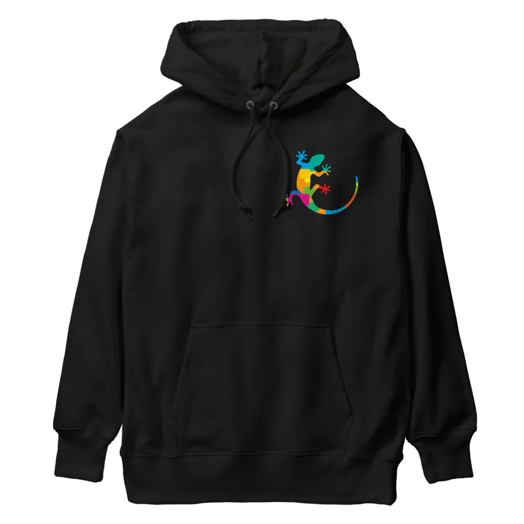 cuuyabowのカラフルヤモリ Heavyweight Hoodie