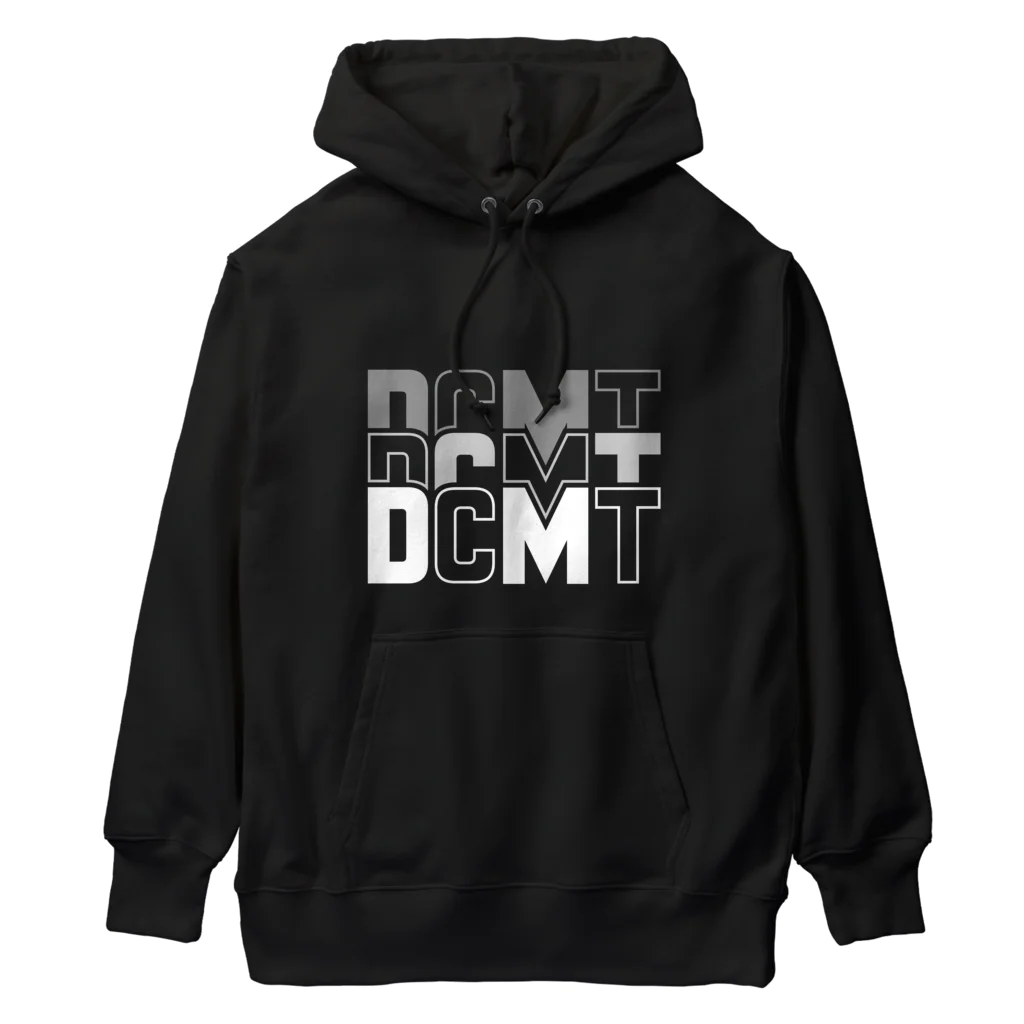 ドコデモモタード*DOCOMOTAのBack:3D DOCOMOTA  Front:DCMT Logo ホワイト Heavyweight Hoodie