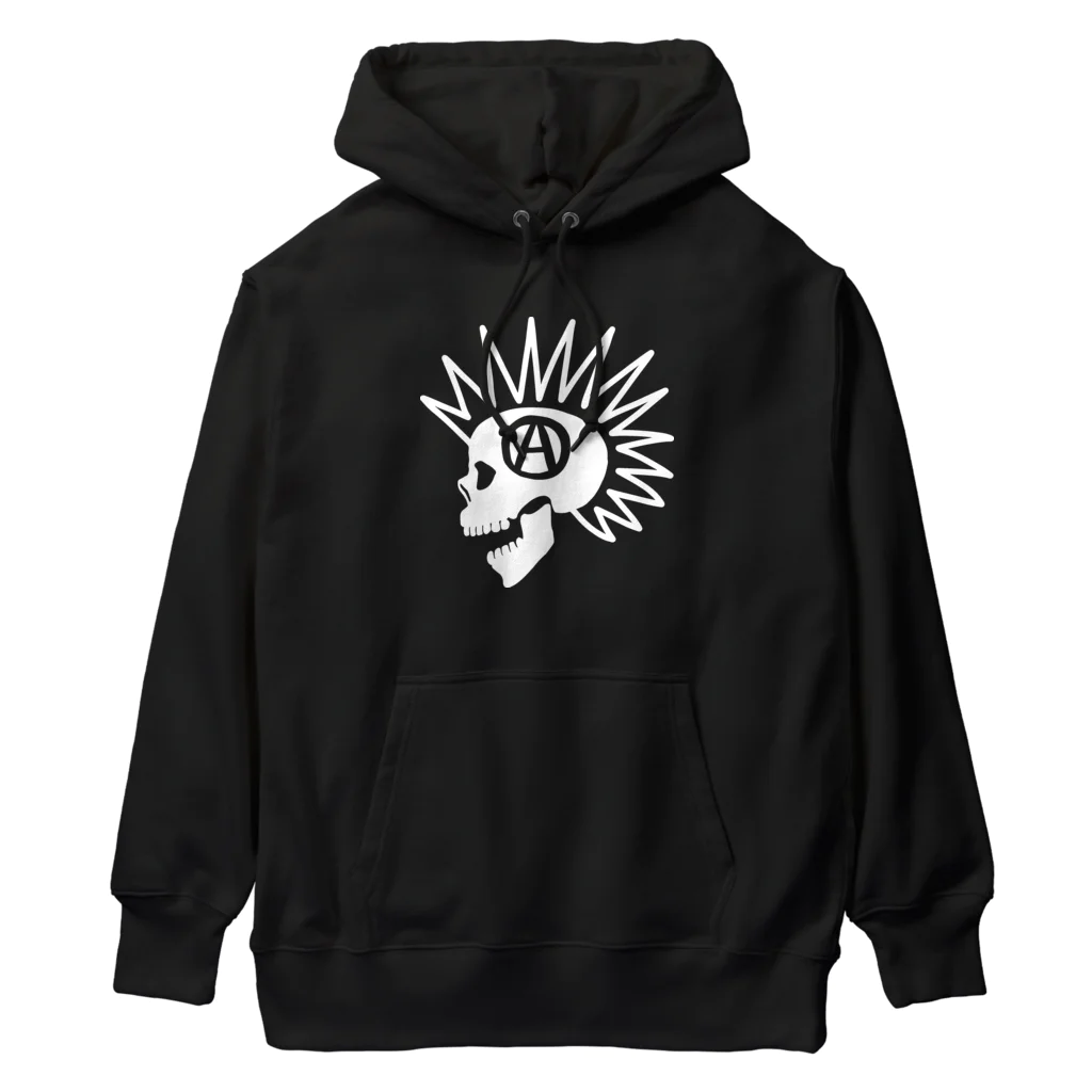 QUQU_WORKSのモヒカンスカル ホワイト Heavyweight Hoodie