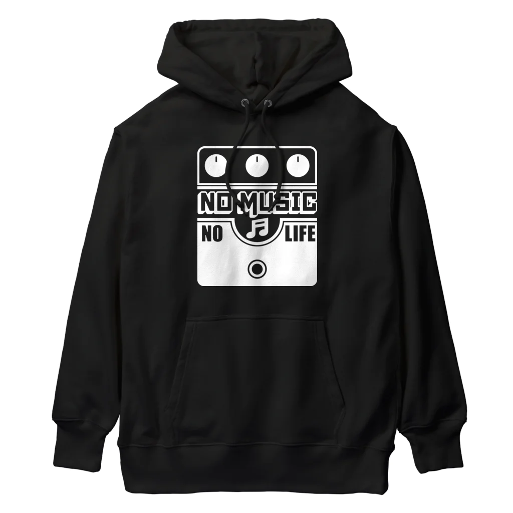 QUQU_WORKSのノーミュージックノーライフ ビッグマフデザイン ホワイト Heavyweight Hoodie